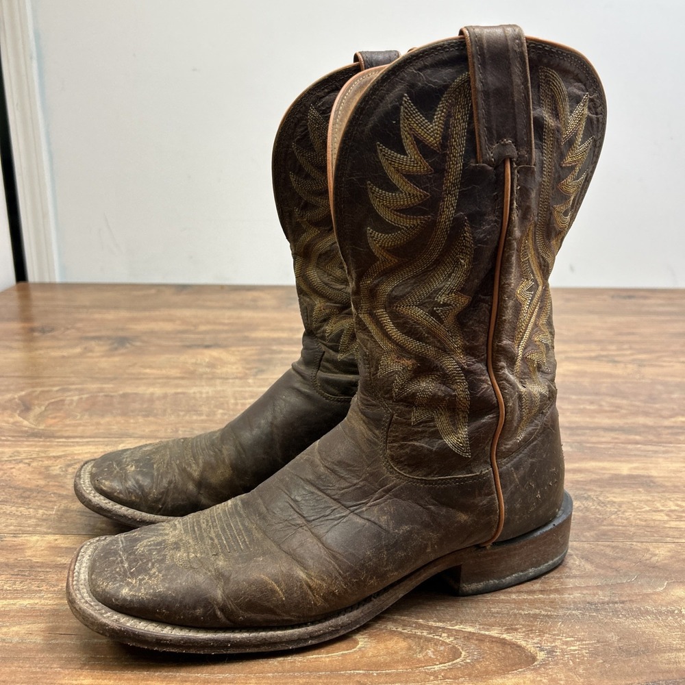 Tony Lama Men's Avett 11" Western Leather Boots-Honey Brown-Size: 8.5 D Rodeo - Picture 1 of 16
